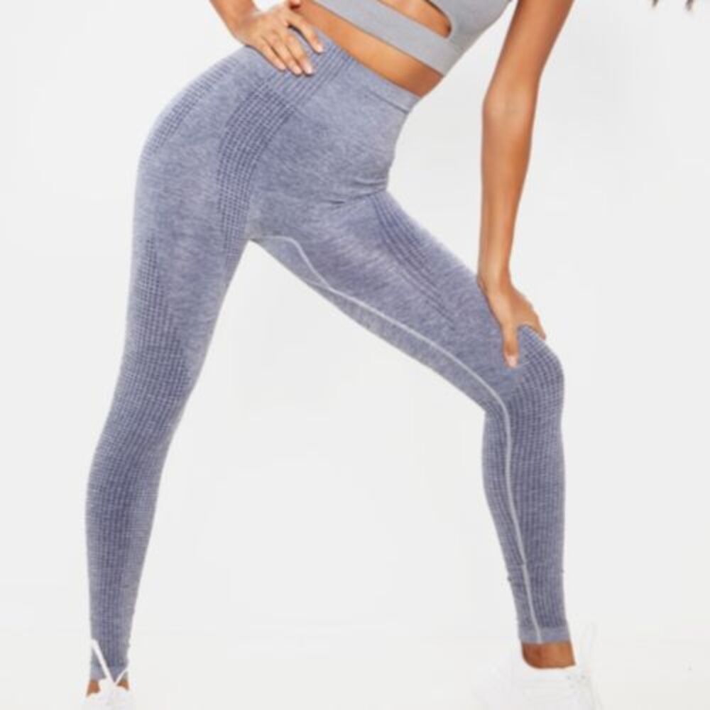 Pretty Little Thing Blue Two Tone Active Leggings Size M